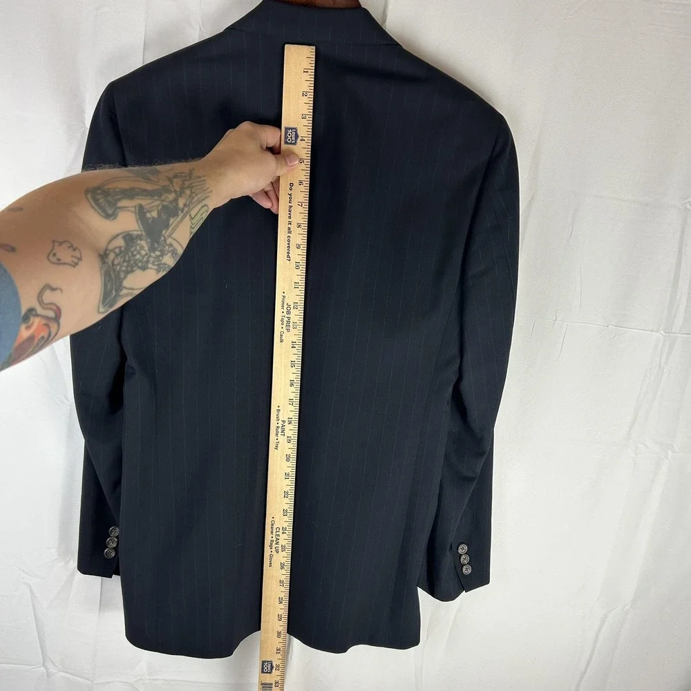 Brooks‎ Brothers Blazer Mens 39R Navy Pinstripe Wool Made USA Two Button Coat